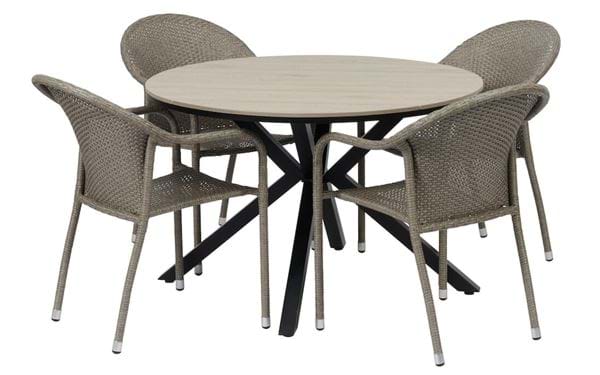 Runder Tisch Florens + 4 Stühle Provence