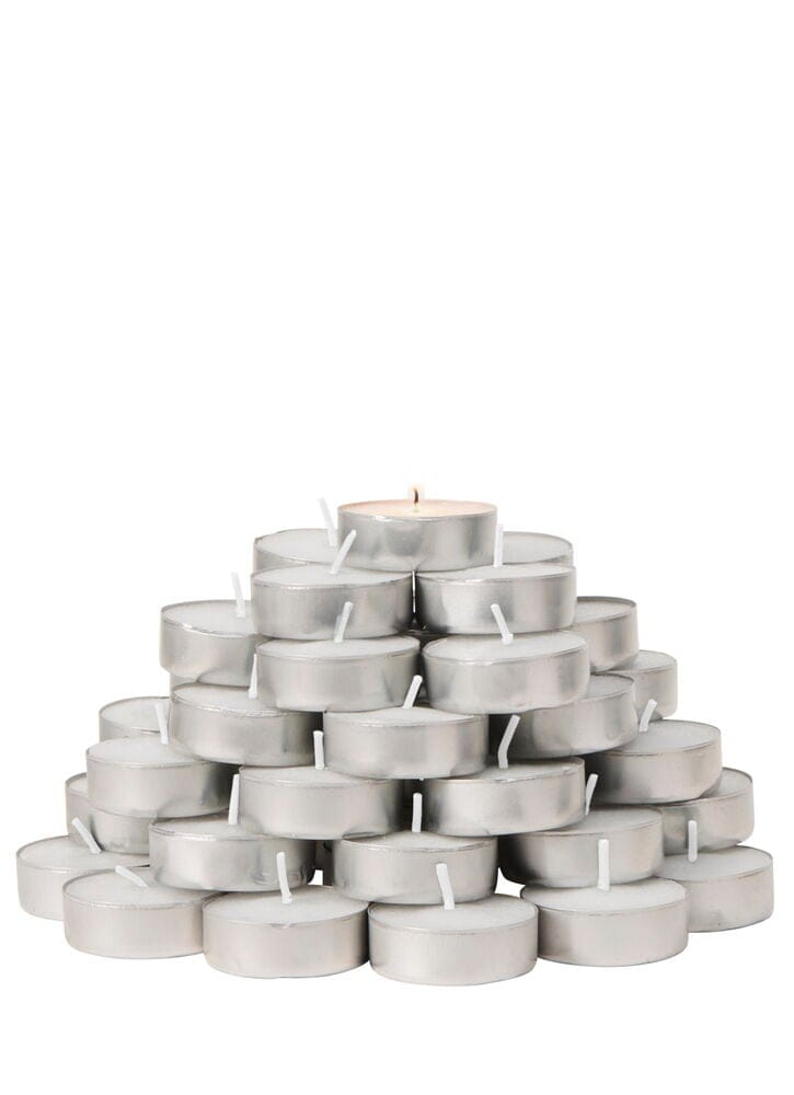 Teelichter 100 er-Pack Weiß Paraffin/Pflanzenwachs