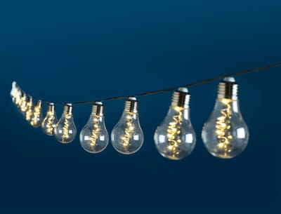 Aurinkokennovaloketju Bulbs Clear