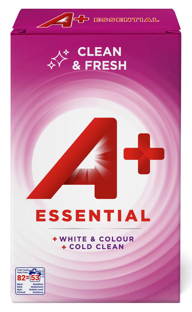 Tvättmedel, pulver A+ Essential | Rusta.com