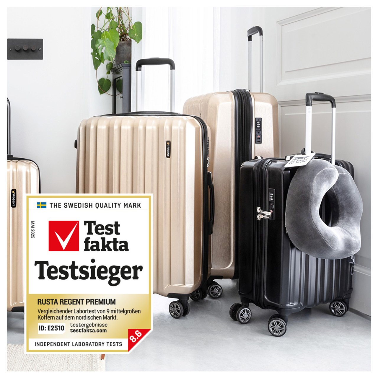 Reisekoffer und Handgepäckkoffer in verschiedenen Größen, Farben und Modellen.