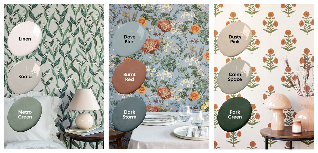 Så kombinerar du färg och tapet | Rusta.com