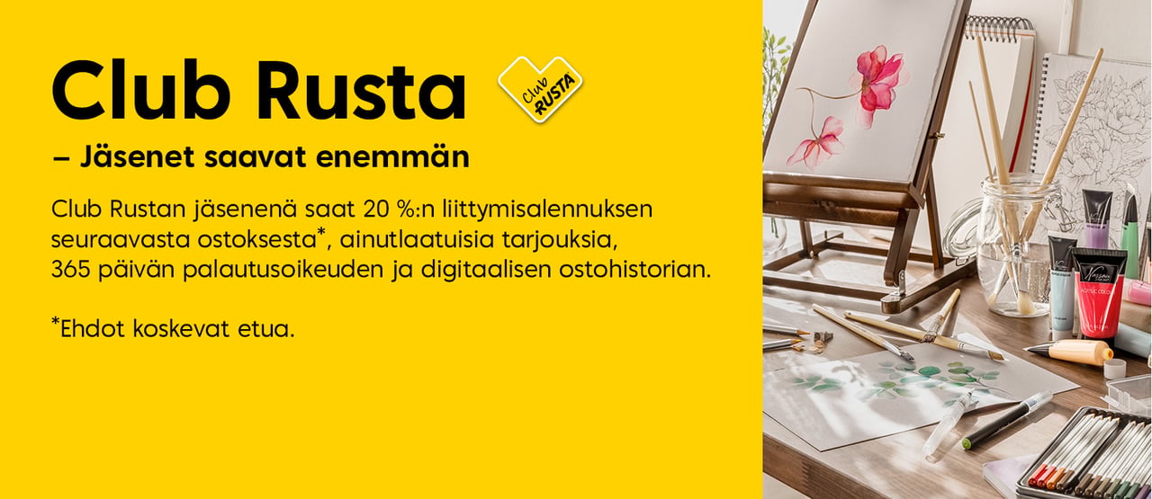 Jäsenenä saat 20%:n liittymisalennuksen, ainutlaatuisia tarjouksia, 365 päivän palautusoikeuden, digitaalisen ostohistorian.