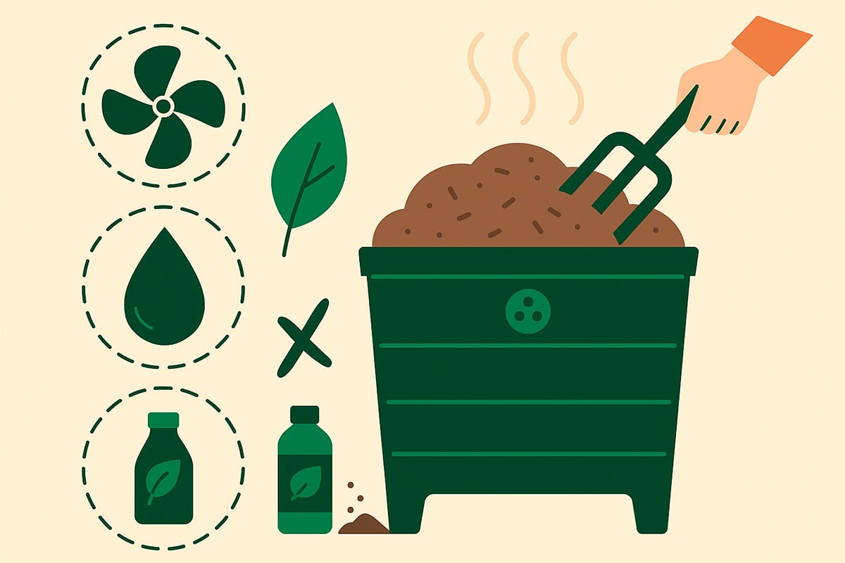 Kompostorin hoito visuaalisesti