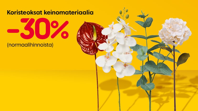 Koristeoksat keinomateriaalia