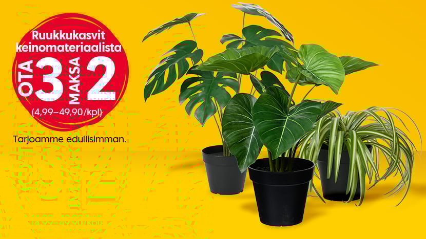 Ruukkukasvit keinomateriaalia