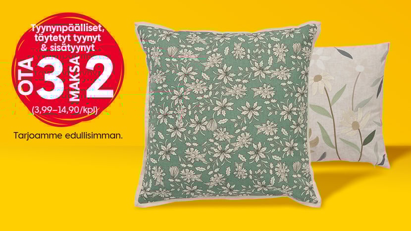 Koristetyynyt, sisätyynyt, tyynynpäälliset