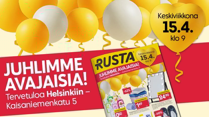 Avajaiset Rusta Kaisaniemi 15.4.