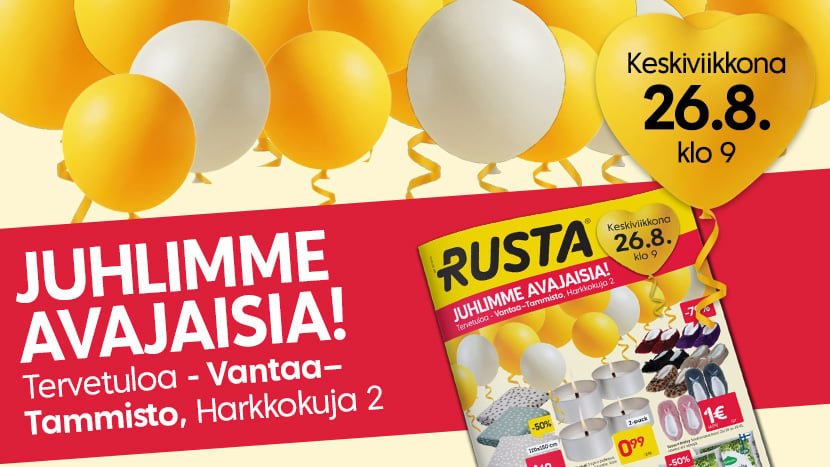 Avajaiset Vantaa Tammisto keskiviikkona 26.8. klo.9.00.