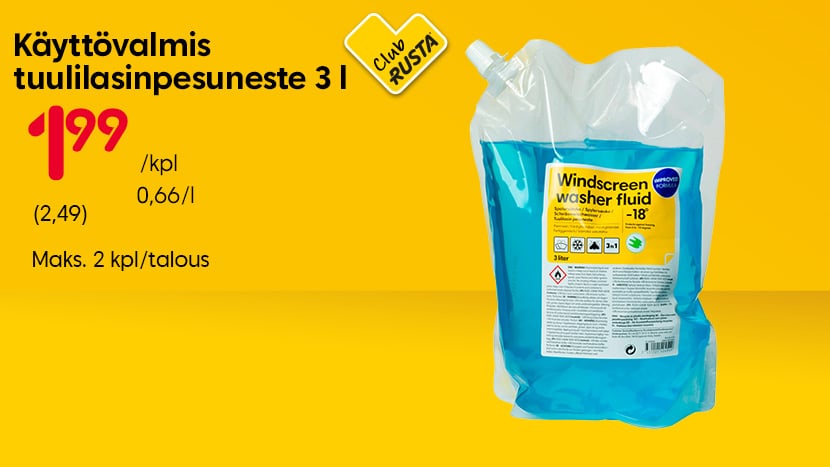 Käyttövalmis tuulasinpesuneste