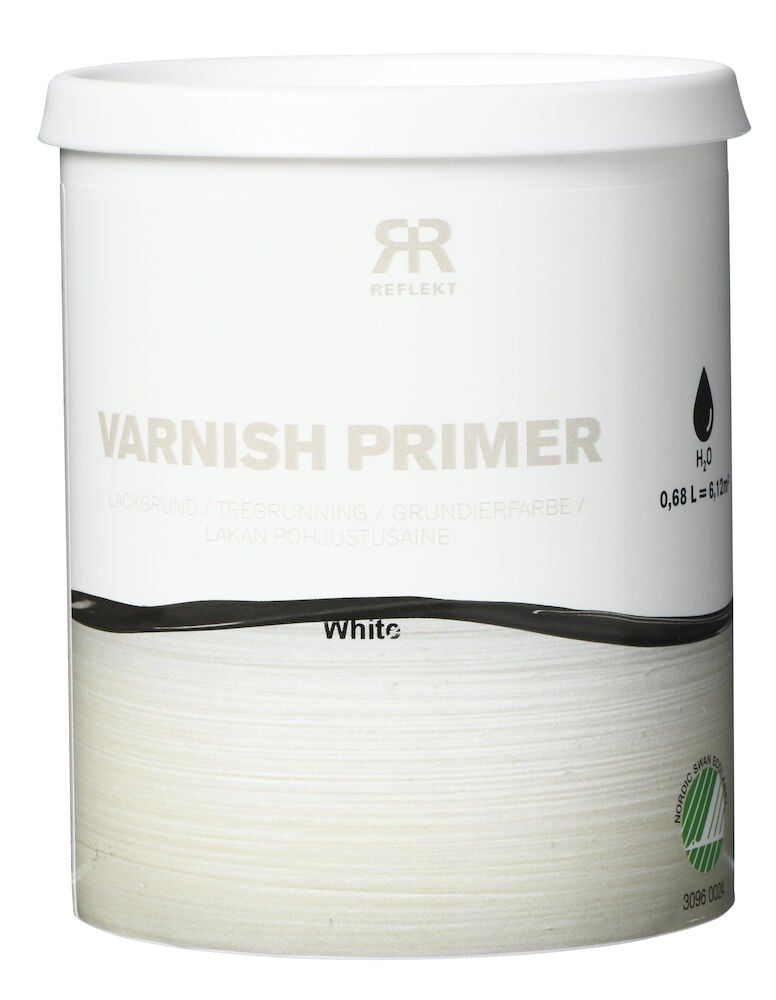 Vit burk med lackgrund för inomhusbruk.