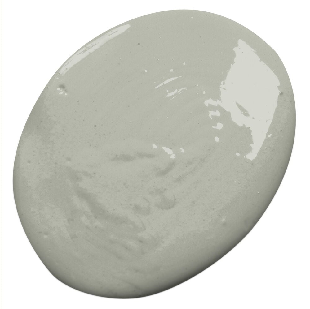 Soikea lätäkkö Dolphin grey kiiltomaalia silkinhimmeällä pinnalla ja tekstuurilla.