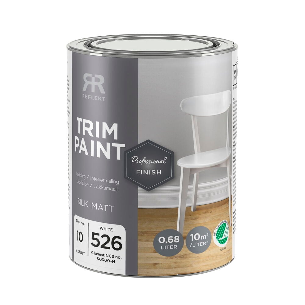 Vit 0,68 liters Lackfärg, Professional finish, Sidenmatt, S0300-N.