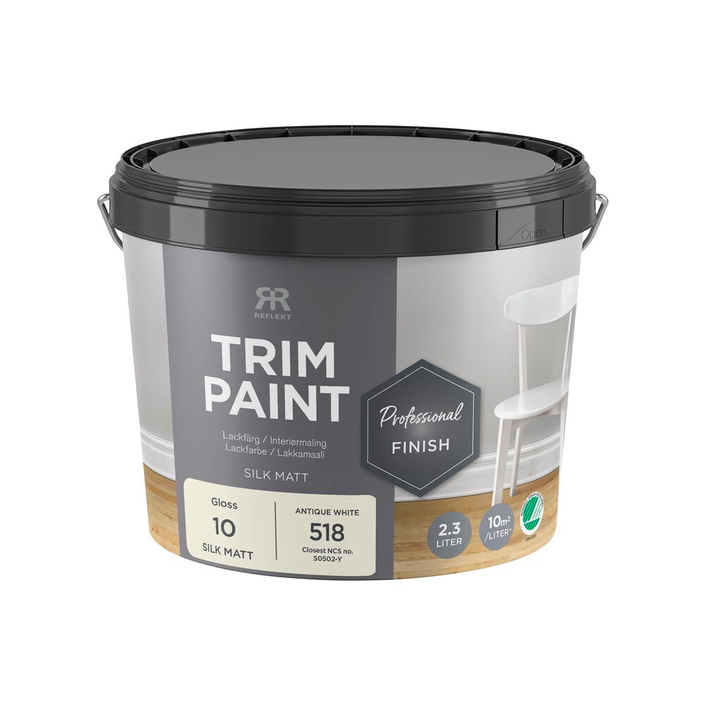 Kiiltomaali Professional finish, 2,3 litraa, Antique white, Silkinhimmeä kiilto 10 maalipurkki.