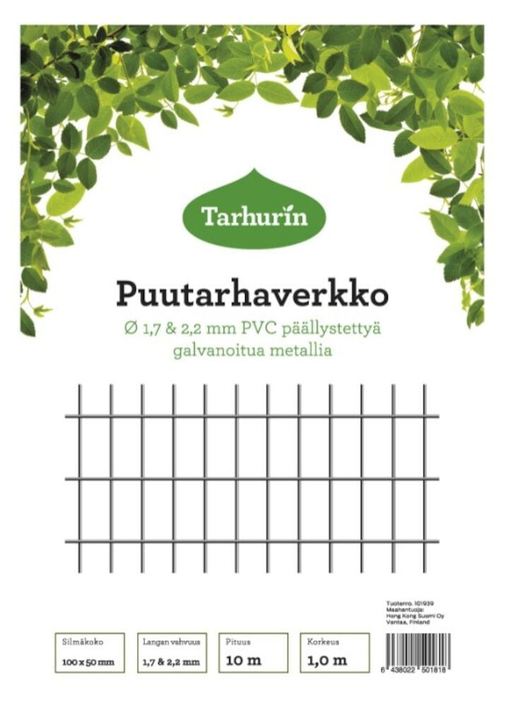 Galvanoitu puutarhaverkko suorakaiteen muotoisin silmin.