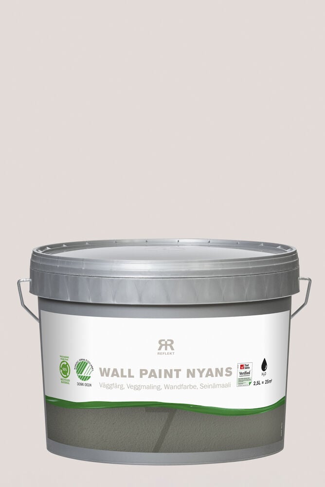 Hink med väggfärg i ljus beige nyans.