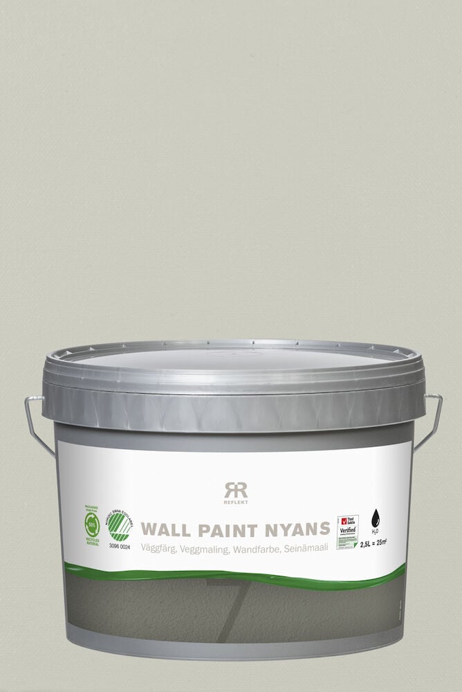 Grauer Eimer 2,5 Liter Wandfarbe Abstract Green.