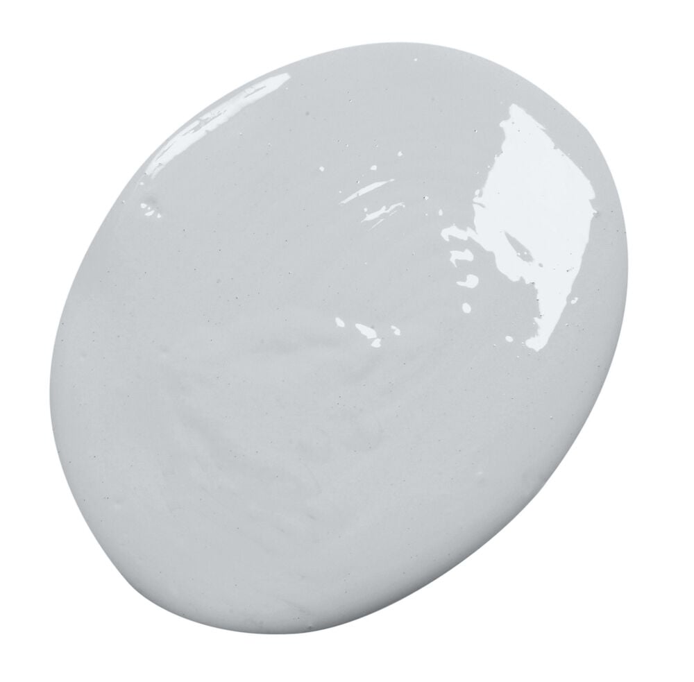 Ljusgrå rund klick sidenmatt väggfärg magnolia.