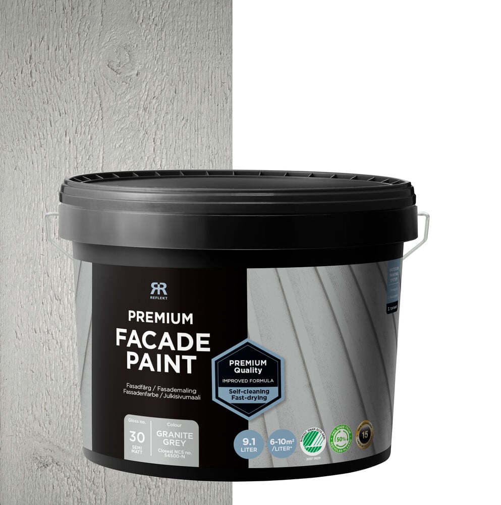 Målarfärg i grå nyans med hög täckning.