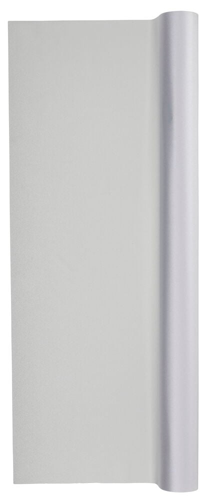 Ljusgrått frostat Insynsskydd 200x45 cm, delvis utrullat, med en rulle till höger.