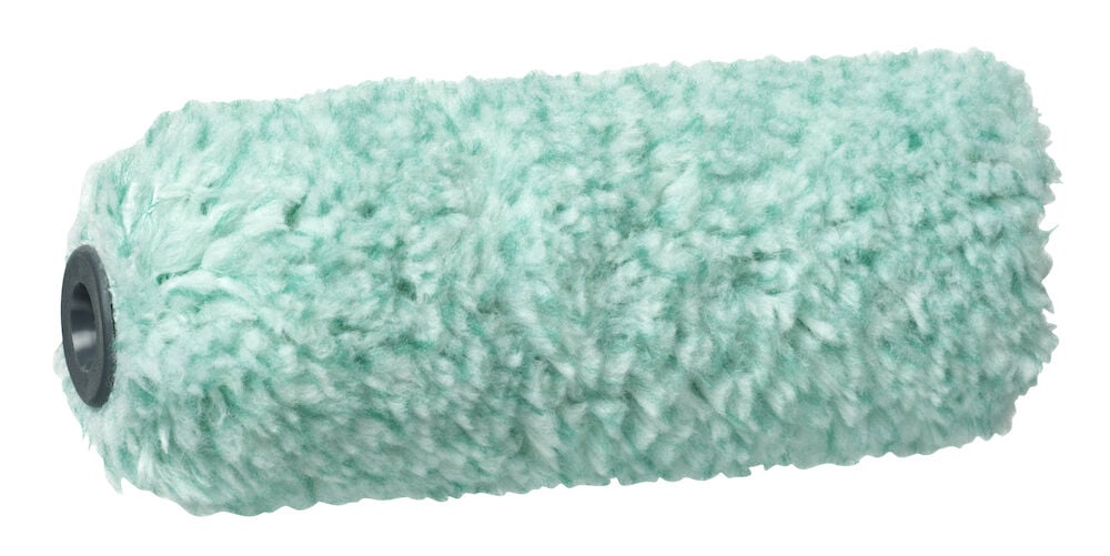 Grön miniroller med mjuk yta, tio centimeter.