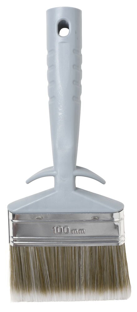 Vinkelpensel med syntetborst och ergonomiskt handtag.