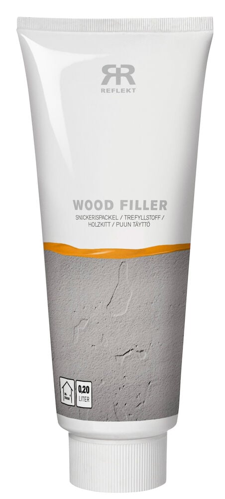 Hvit tube med etikett for snekkersparkel 200 ml.