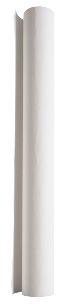 En upprullad vit renoveringstapet på högkant.