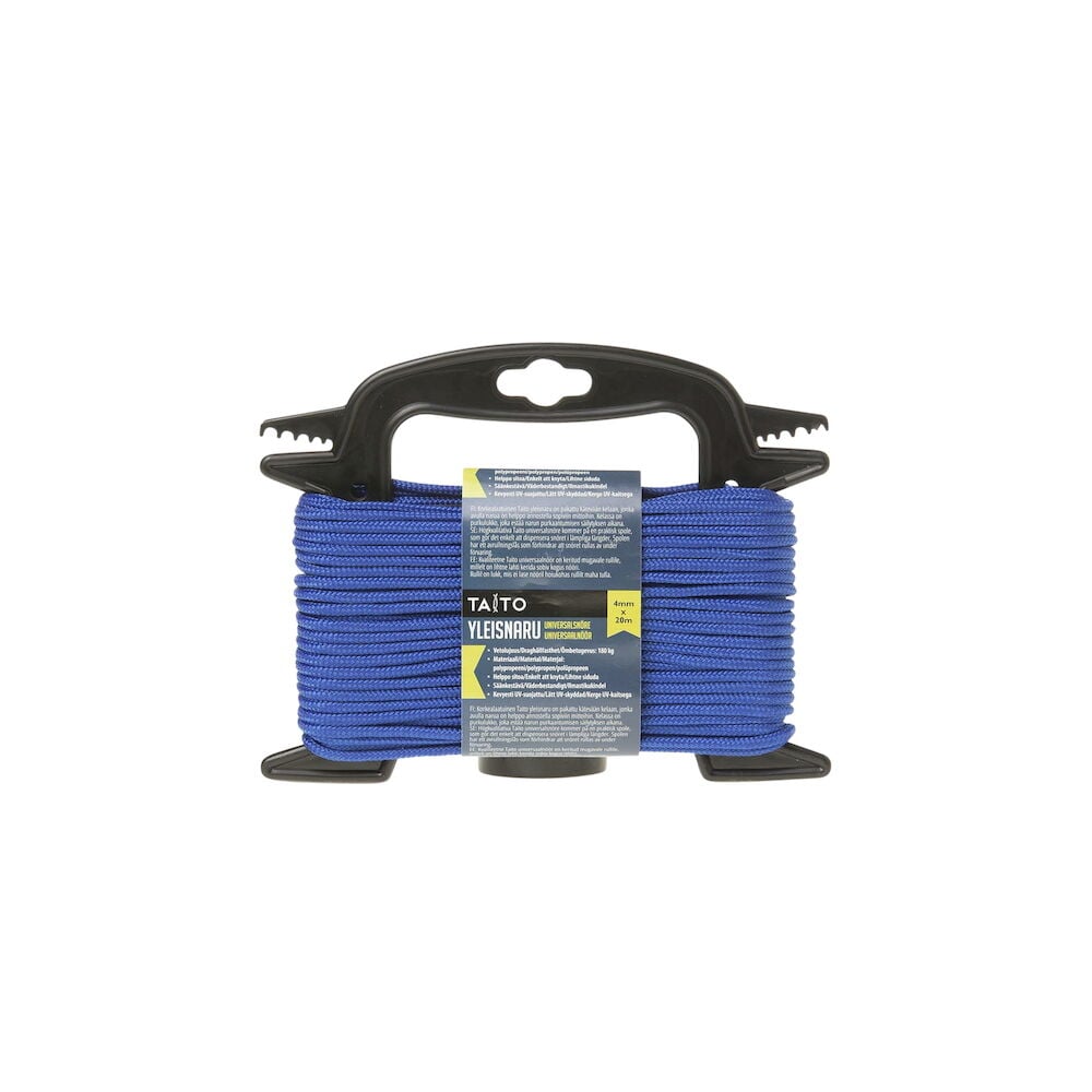 Sininen polyeteeninauha mustassa muovidispensserissä.