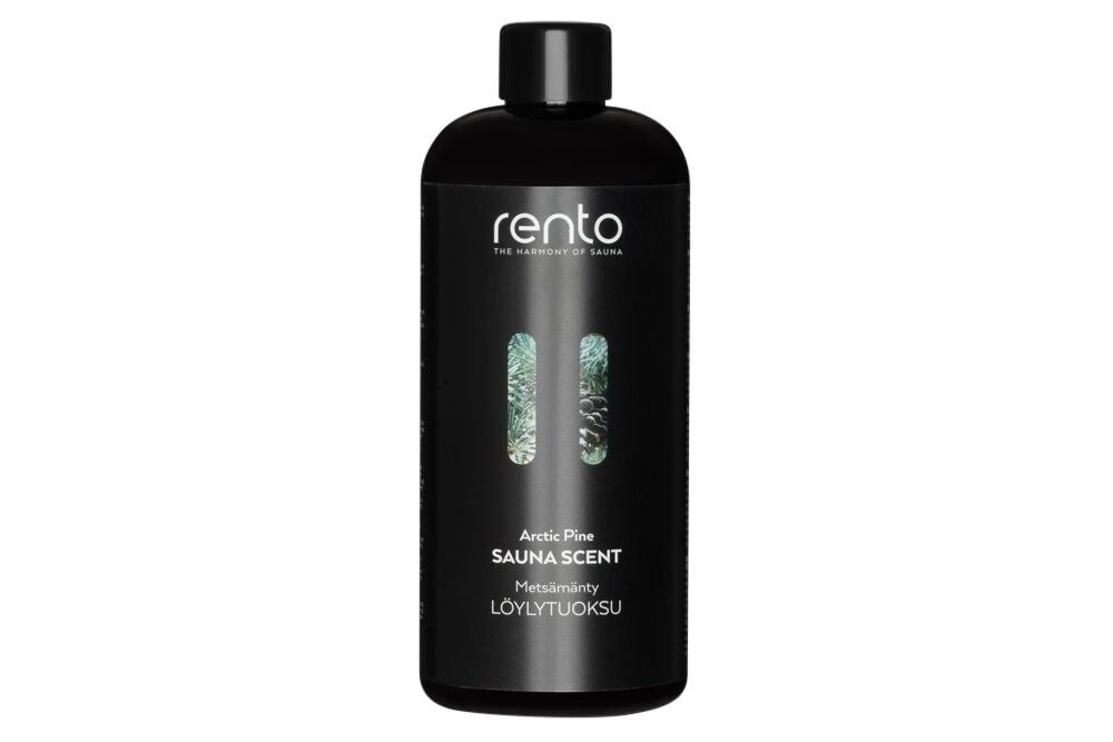 Musta pullo, jossa teksti ja pienet ikkunat edessä.