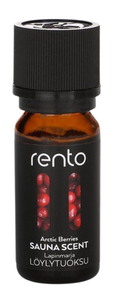 Ruskea lasipullo mustalla korkilla ja marjakuvio.