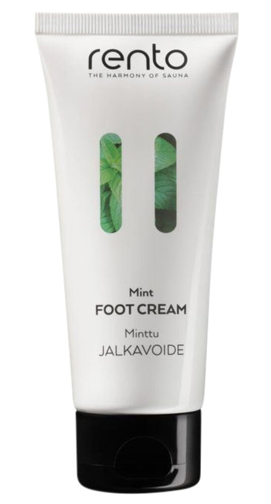 Valkoinen putkilo Rento jalkavoide mustalla korkilla.