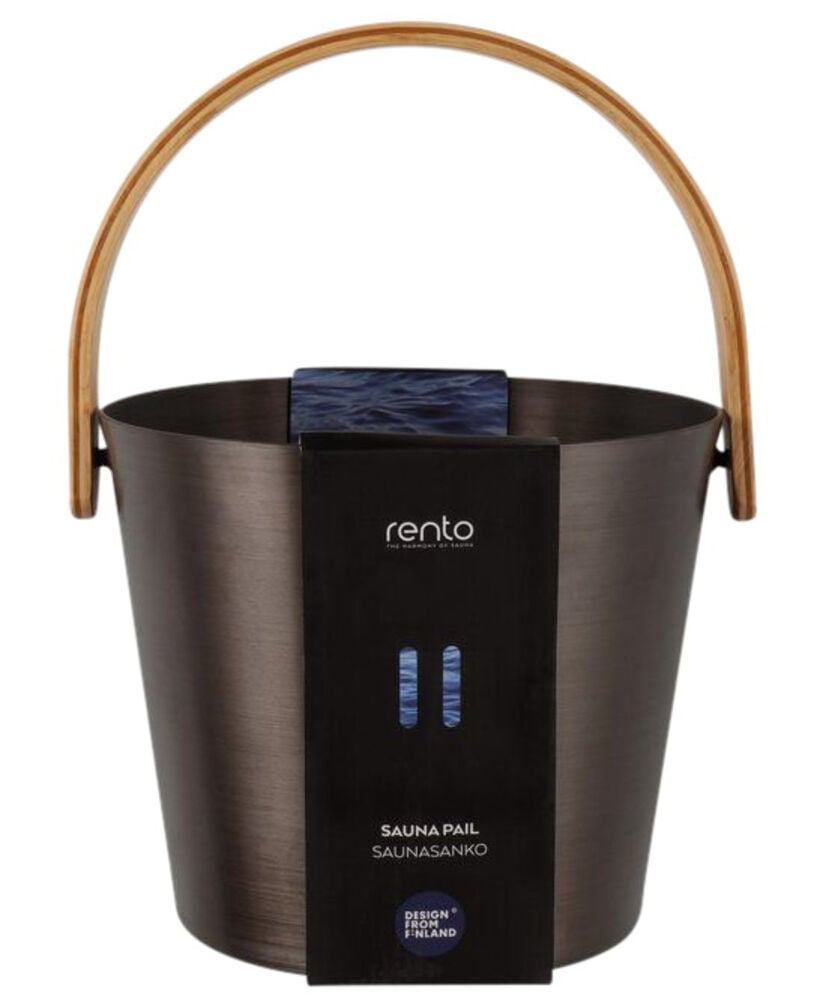 Musta saavi alumiinista, bambukahva.