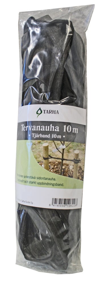 Musta tervanauha muovipakkauksessa etiketillä.