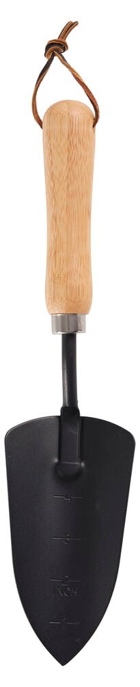 Kauha, jossa bambukahva ja musta terästerä.