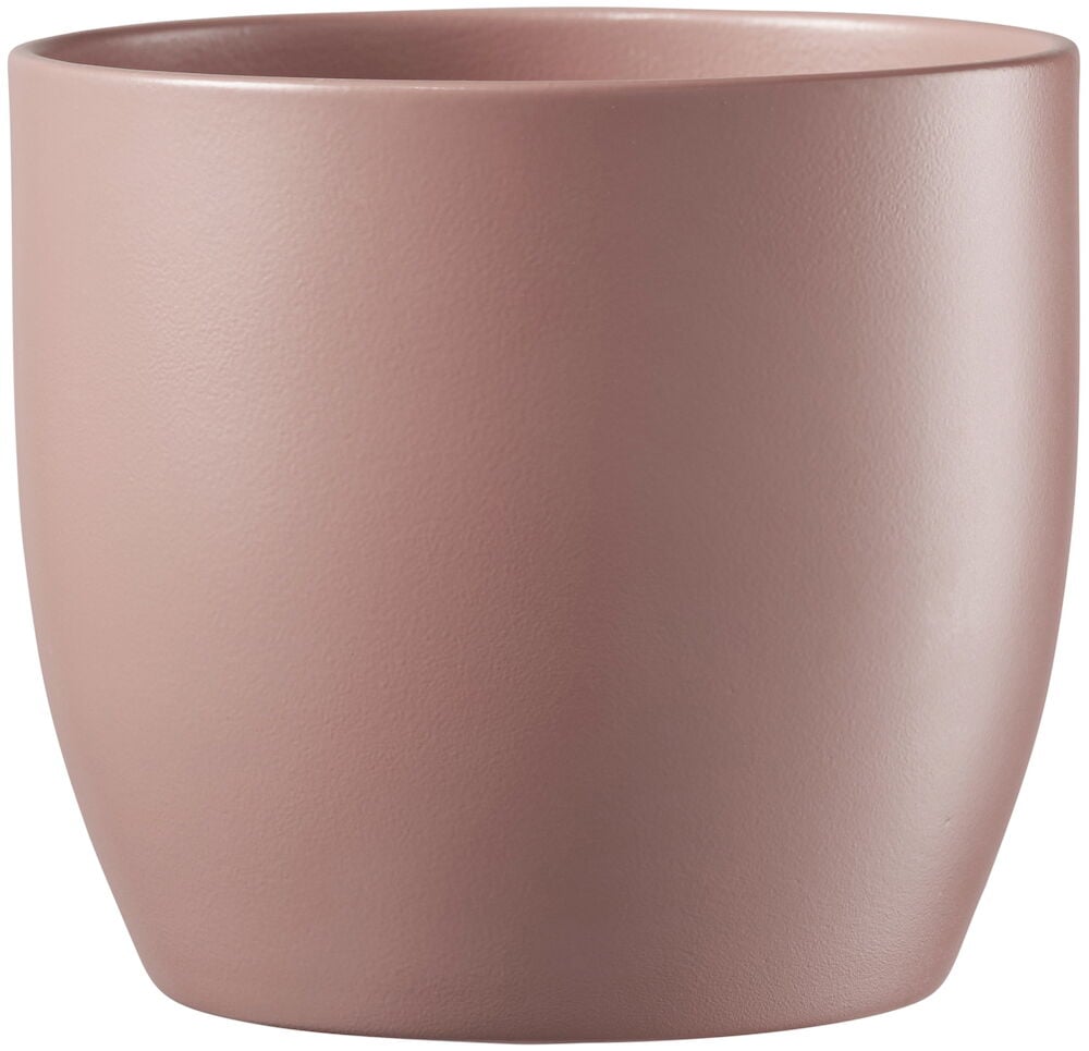 Tyylikäs mattapintainen marjanvärinen ruukku.