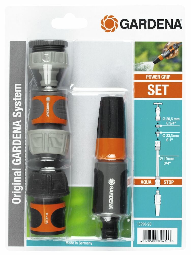 Suutinsuihku ja liitännät puutarhakasteluun.