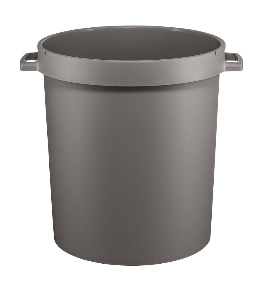 Mullvadenvärinen tynnyri, jossa on kahvat ja pyöreä aukko.