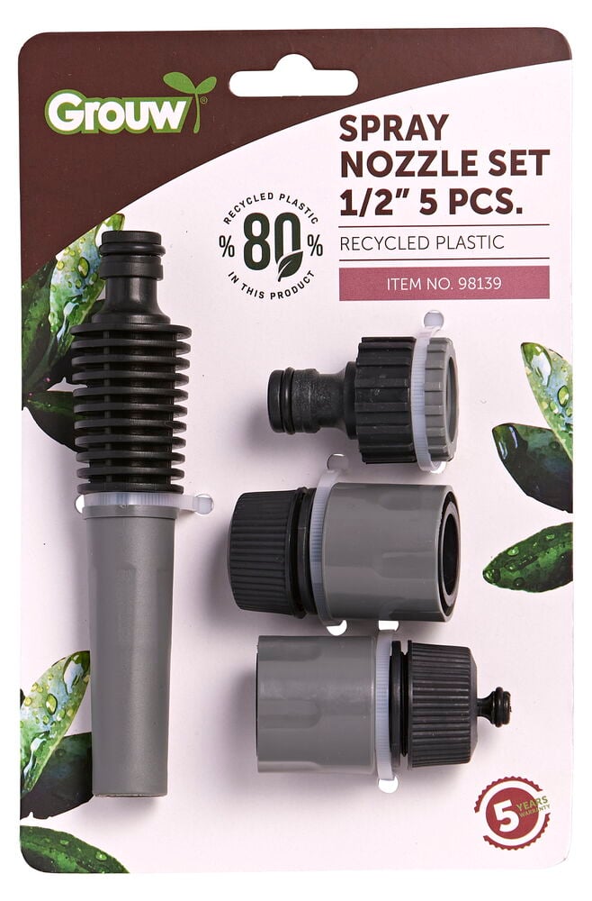 Harmaa ja vihreä ruiskusuutin neljällä liitännällä.