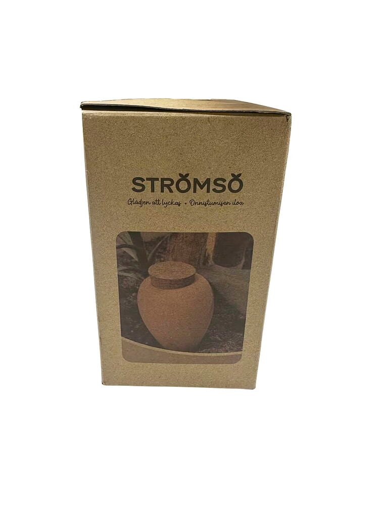 Ruskea Kastelija Strömsö 375 ml Keraaminen korkkitulppalla, näkyy ikkunallisessa laatikossa.