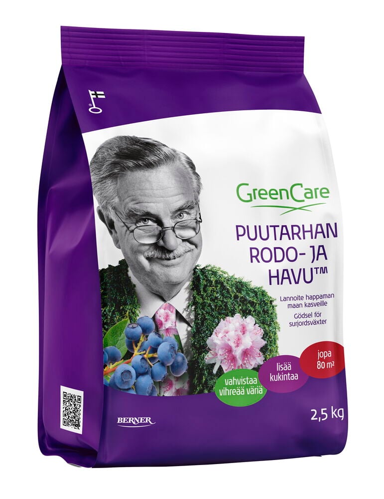 Violetti pussi happamaan maaperään tarkoitetulle lannoitteelle.