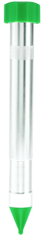 Sylinterinmuotoinen käärmeet fannottelivat ja hopeanvärinen runko.