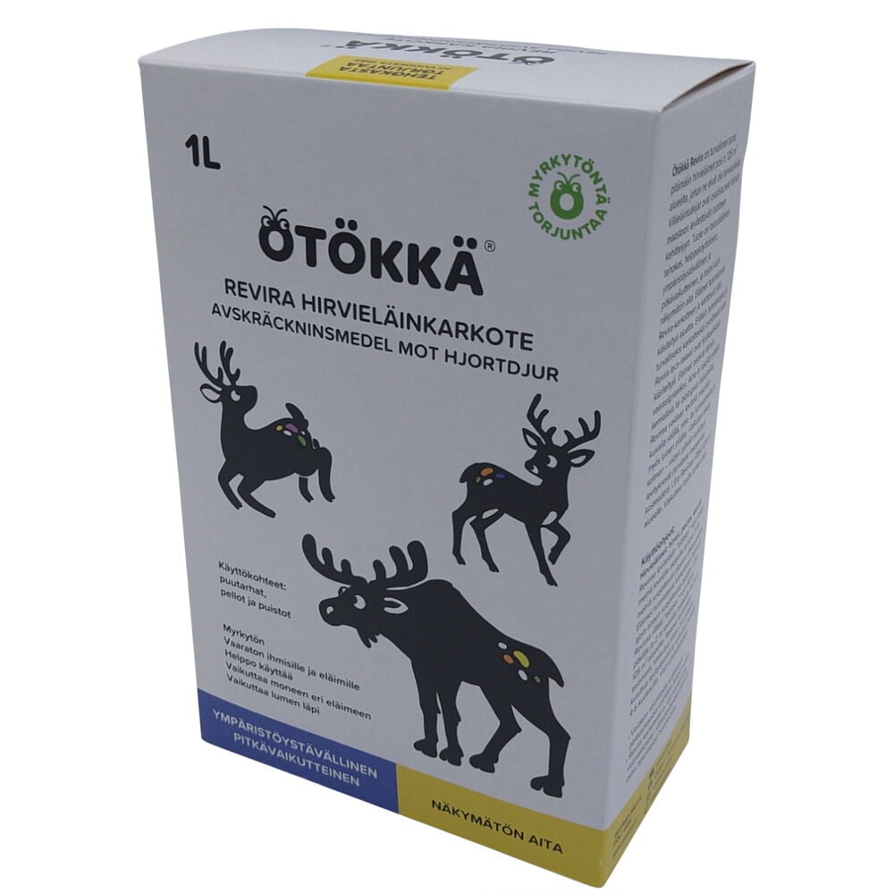 Valkoinen kartonki, jossa mustia hirvieläimen siluetteja.