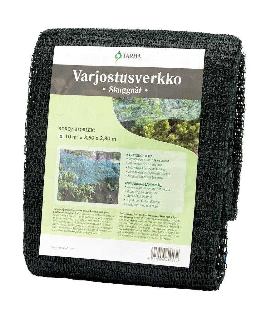 Taitettava vihreä suojakangas puutarhan aurinkosuojaksi.