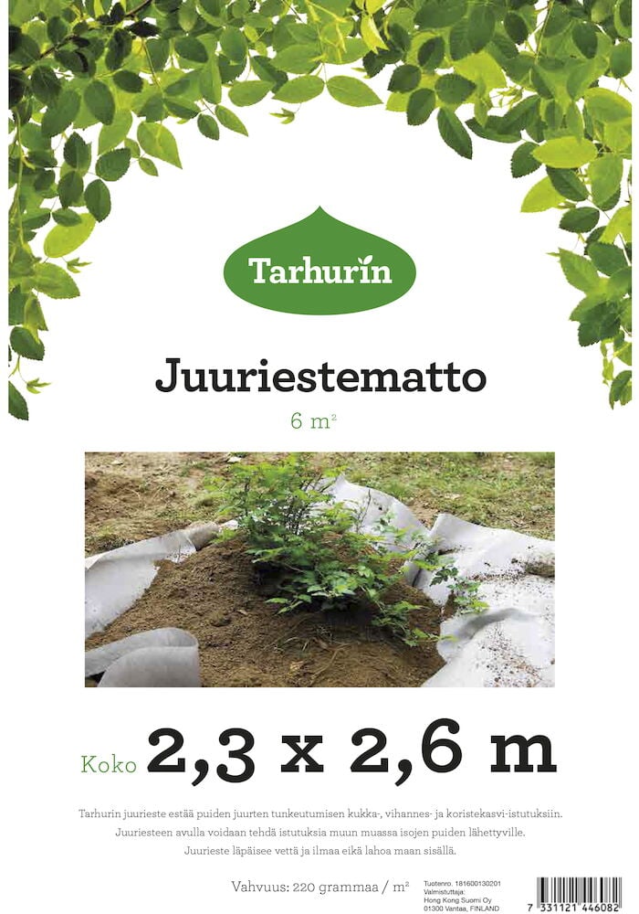 Valkoinen kangas pensaiden ympärillä puutarhamaassa.