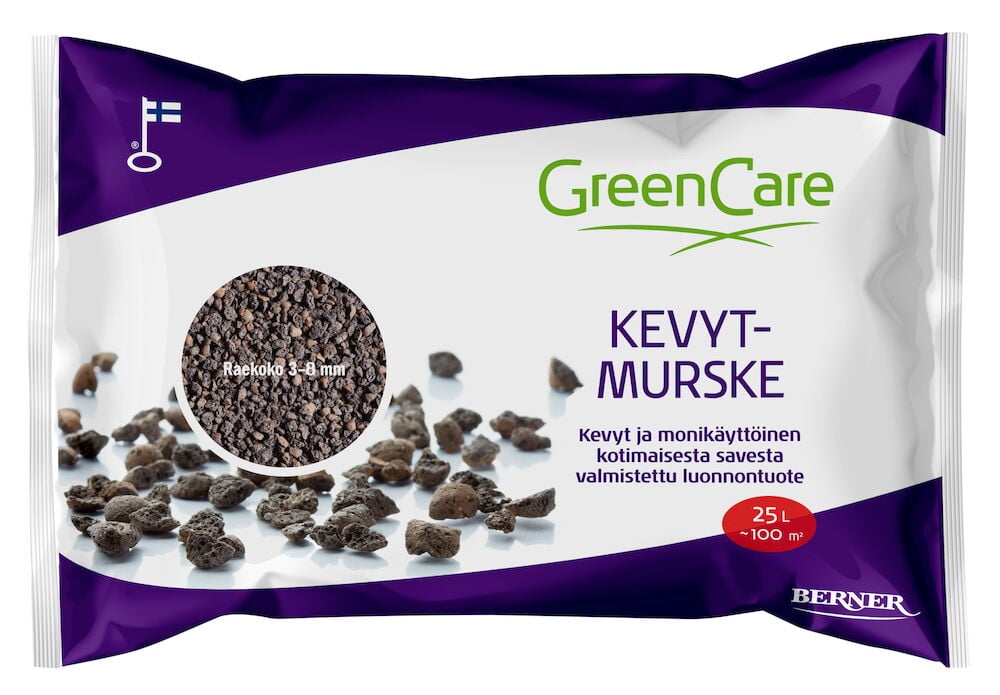 Valkoinen säkki hiekoitussepelillä ja tuotetiedot edessä.