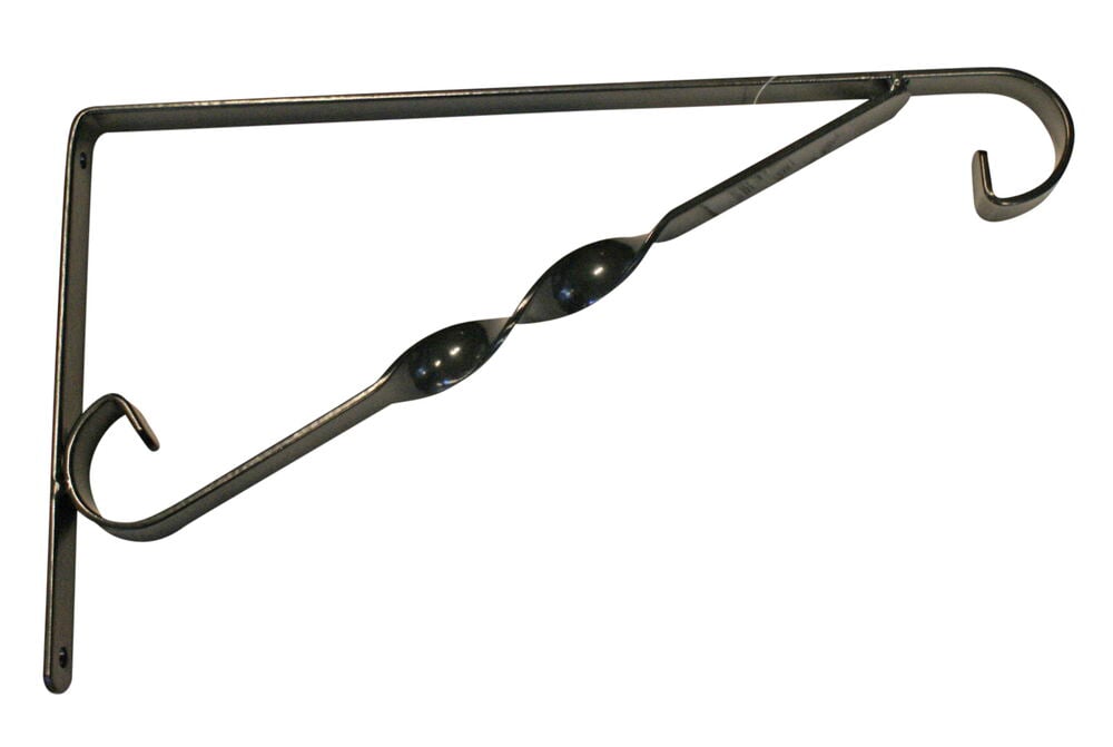 Metallinen seinäkoukku, jossa on kiemurteleva muotoilu ripustamista varten.