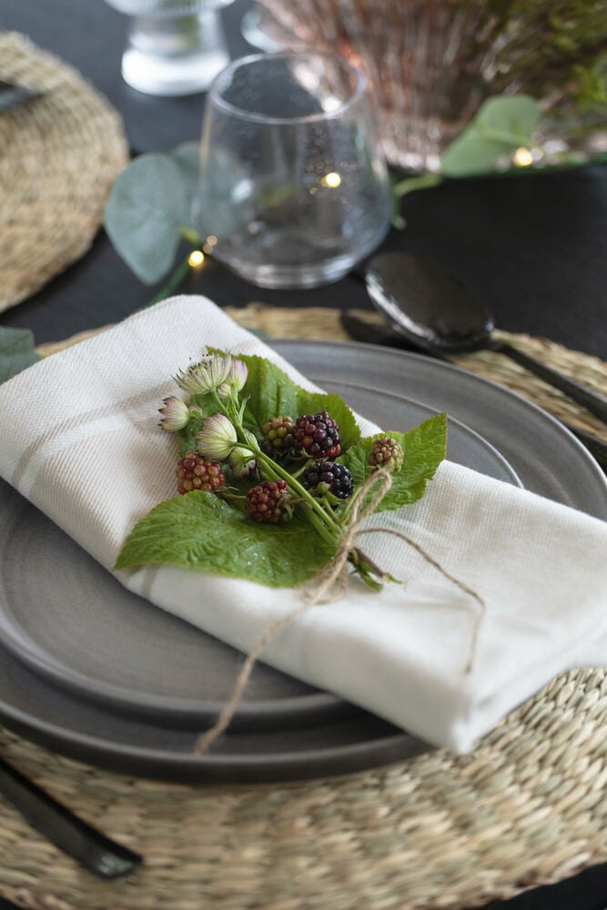 Beige kökshandduk i bomull, 50x70 cm.