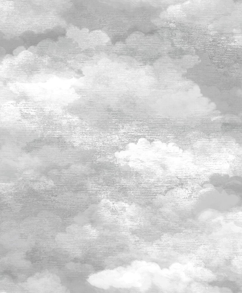 Grå molnmönstrad tapet med non-woven material.