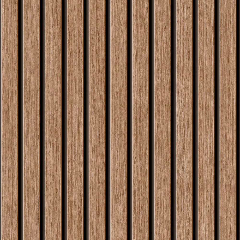 Brun tapet med mönster av vertikala träpaneler.